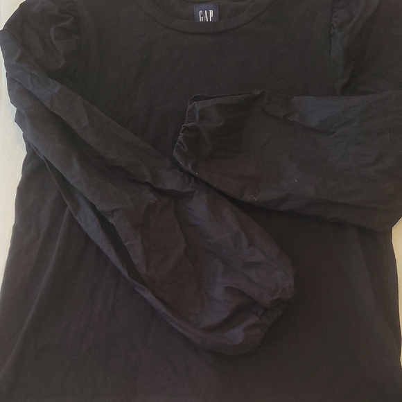 GAP Puff Black Long Sleeve Top Size S - Picture 2 of 4
